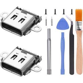 3-Pack USB C Port Replacement for Nintendo Switch, Type C Charging Port Charge Socket Dock Connector for NS Console with Tools