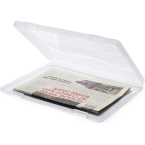Bins & Things JTJ Sourcing - Plastic Storage Box for Letter A4 Paper - Document Magazine Paper Protector - Portable A4 Project Sleeves - Document Organizer Box Storage - (Set of 6)