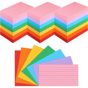2100 Pcs Ruled Index Cards Assorted Color Note Cards Colored Flashcards School Supplies Notecards Lined Flash Cards for Studying Home School Office Supplies (Bright Color, 3 x 5 Inch)