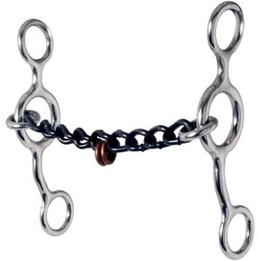 Reinsman 345 Junior Cowhorse with Sweet Iron Small Chain Mouth and Copper Pacifiers; Stage B