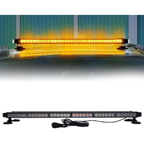 78 مصباح LED للتحذير من الطوارئ فلاش ستروب ضوء سطحي 38.2 بوصة مجموعة مصابيح ستروب مقاومة للماء مع عاكس الضوء PVC المقوى لمركبات الشاحنات 12 فولت/24 فولت، كهرماني in Kuwait