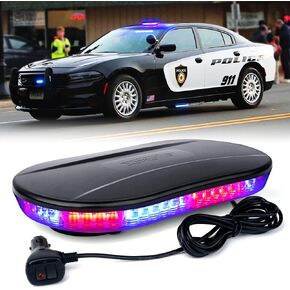 شريط أضواء منارة ستروب LED على السطح من Xprite Amber COB، ضوء تحذير ساطع للغاية وتحذير من الثلج 19 نمطًا وامضًا مع قاعدة مغناطيسية لمركبات البناء في حالات الطوارئ وشاحنات السحب