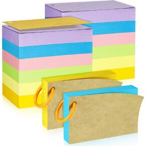 1200 قطعة من بطاقات مؤشر الألوان، 3 × 5 بطاقات فلاش مع حلقات، بطاقات ملاحظات مبطنة، بطاقات دراسة مثقوبة للتعلم المدرسي واللوازم المكتبية، 6 ألوان (مثقوبة بحلقة) in Kuwait