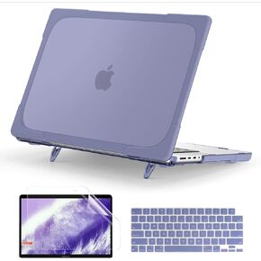 TWOLSKOO for MacBook Pro 16 Case 2024 2023 2021 M3 A2991 M2 A2780 M1 A2485 Pro Max Chip, Heavy Duty Rugged Shockproof Hard Shell Dual Layer Protective Cover with Fold Kickstand, Army Green