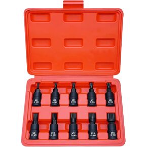 Torx Bit Socket Set, Premium Cr-Mo Steel | 10-Piece Star T20 - T60 Set | 3/8-Inch Drive | Enhanced Storage Case…