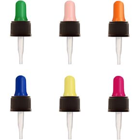 Glass Eye Droppers for 5ml Essential Oil Bottles | 12-Pack | Multicolored | Fits doTERRA, Young Living, Edens Garden, Plant Therapy, Plant Guru, Rocky MTN 1/6fl oz