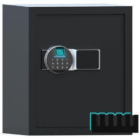 Biometric Fingerprint Safe Box, 1.42 Cubic Feet Smart Safes Modern Minimalism Design Touch Screen Safe with Digital Virtual Password Steel Security Money Safes Lock Box for Home, Wardrobe, Office