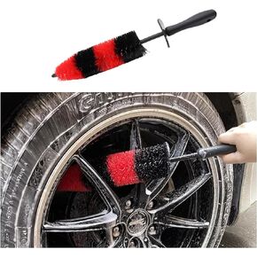 Augeny Master Wheel Brush, Soft Bristle No Scratches Car Detailing Brush, Easy Reach Long Wheel and Rim Cleaning Brush, Multipurpose Tool for Wheels, Rims, Exhaust Tips, Motorcycles (Small)