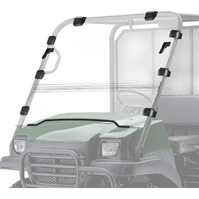KEMIMOTO UTV Windshield Compatible with 2003-2009 Kawasaki Mule 3010 and 2005-2013 Kawasaki Mule 3000 Clear Fold Up UTV Full Front Windshield