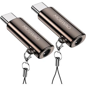 MOSWAG USB C to 3.5mm Audio Headphone Adapter, Typc C to 3.5mm Aux Adapter Zinc Alloy Adapter Compatible with Samsung GalaxyS23 S22 S21 S20 S10 Plus, Ultra S21+, Pixel 7/6, Pad Pro 6