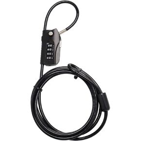 Bosvision 4-Digit Combination Padlock with Looped Security Steel Cable, 6'7" (200cm)