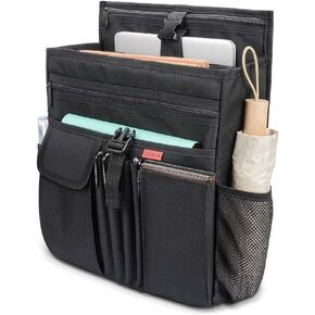 YOOFAN Car Front Seat Organizer with Laptop/Tablet Storage Pockets, Passenger Seat Organizer with Cover, Mobile Office&Car Accessories for Drivers Police Office&Work Men, Black