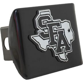 شعار SFA Stephen F Austin State University Lumberjacks المعدني على غطاء وصلة ربط معدنية سوداء