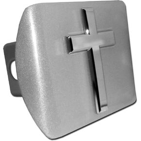 Chrome Cross Black Metal Hitch Cover