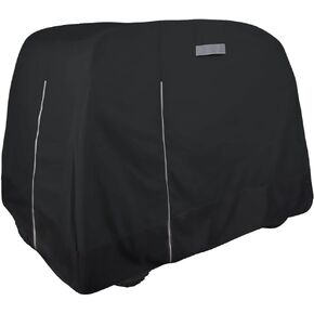 600Denier Heavy Duty Polyester Golf Cart Cover (210D-Black, 95L x 49W x 62H inches (2 Passenger))