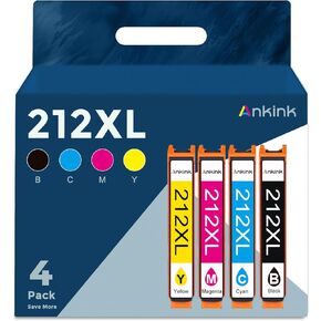 Ankink Remanufactured Ink Cartridge Replacement for Epson 212XL 212 XL T212XL (Black and Color 4-Pack) for XP-4100 XP-4105 XP-330 WF-2830 WF-2850 Printer