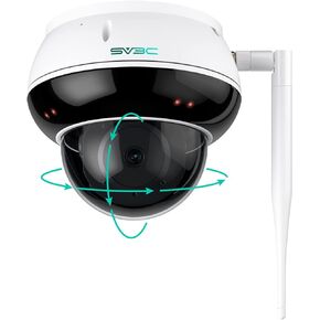 SV3C 4K PTZ WiFi Security Camera Outdoor, 8MP Wireless IP Dome Camera Indoor with Humanoid Tracking, Infrared HD Night Vision, 2-Way Audio, SD Card Record, Support RTSP, FTP, PC, APP, 2.4/5 GHz WiFi