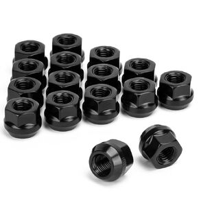 Dynofit 3/8"-24 Open Lug Nuts for Polaris RZR Sportsman,16pcs ATV UTV Open Ended Wheel Nuts Fit Magnum Xplorer 500, 20mm Width 60 Degree Connical &Cone Seat Black Wheel Lug Nuts for Wheel Spacers