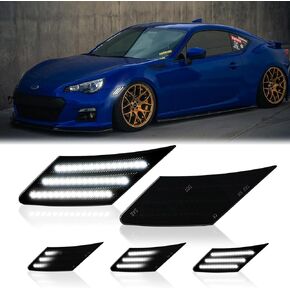 LED Side Marker Lights for 2013-2016 Scion FR-S, 2013-2021 Subaru BRZ, 2017-2021 T'oyota 86 Front Signal Lamps, Smoked Len 2PCS (Sequential Amber)