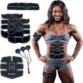 Abs Stimulator Muscle Toner - FDA Cleared | Rechargeable Wireless EMS Massager | The Ultimate Electronic Power Abs Trainer for Men Women & Bodybuilders | Abdominal, Arm & Leg Training (3 Motors)