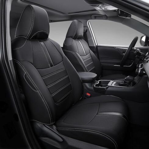 مجموعة أغطية مقاعد Xipoo Fit Toyota RAV4 كاملة لملحقات Rav4 LE XLE وXLE Premium and Limited 2019 2020 2021 2022 2023 2024 (أسود + أحمر، 2019-2024 RAV4 (ليس للمغامرة وTRD-Off Road)) in Kuwait