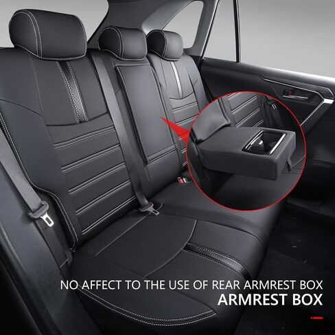 مجموعة أغطية مقاعد Xipoo Fit Toyota RAV4 كاملة لملحقات Rav4 LE XLE وXLE Premium and Limited 2019 2020 2021 2022 2023 2024 (أسود + أحمر، 2019-2024 RAV4 (ليس للمغامرة وTRD-Off Road)) in Kuwait