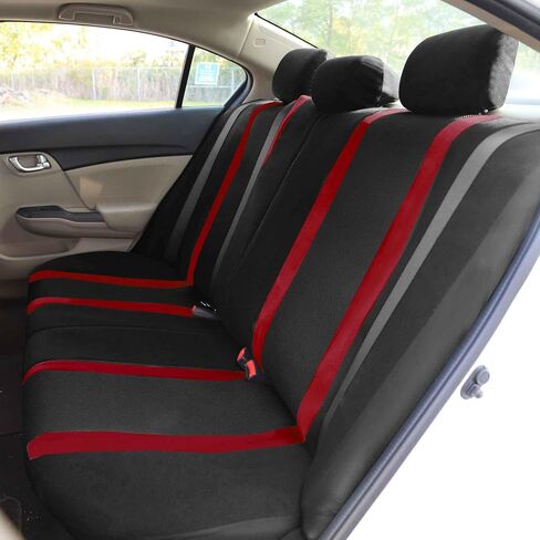 FH Group Car Seat Covers Full Set Black Neoprene - Universal Fit Waterproof Automotive Low Back Front and Solid Back Seat Cover, Washable Seat Cover for SUV, Sedan and Van in Saudi Arabia