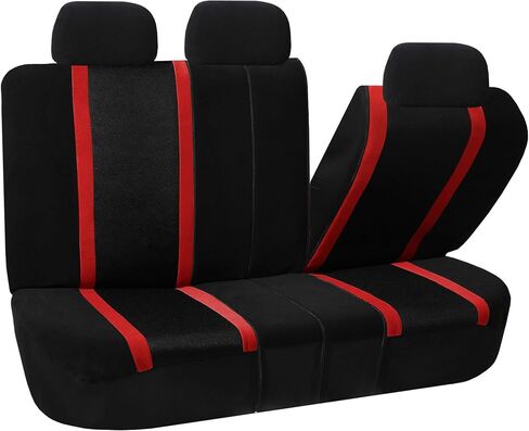 FH Group Car Seat Covers Full Set Black Neoprene - Universal Fit Waterproof Automotive Low Back Front and Solid Back Seat Cover, Washable Seat Cover for SUV, Sedan and Van in Saudi Arabia