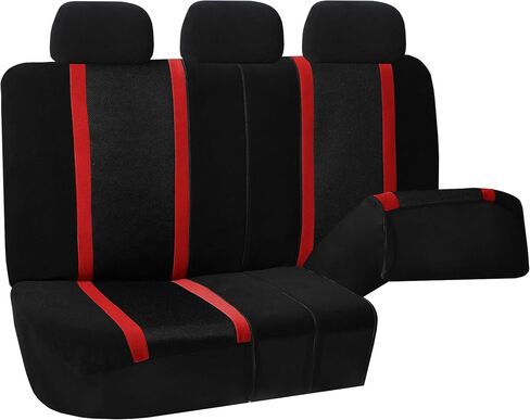 FH Group Car Seat Covers Full Set Black Neoprene - Universal Fit Waterproof Automotive Low Back Front and Solid Back Seat Cover, Washable Seat Cover for SUV, Sedan and Van in Saudi Arabia