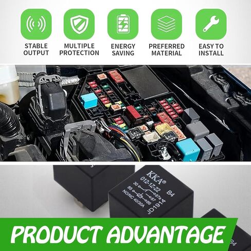 4 قطع مرحلات سيارات 40 أمبير، مفتاح مرحل السيارة 5 دبابيس، مرحل سيارة مقاوم للماء 12 فولت، بديل لمحرك السيارة الخارجي (أسود) in Kuwait