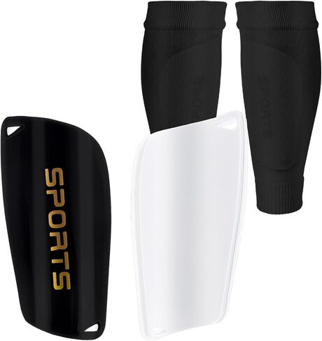 Kids Youth Soccer Shin Guards, Shin Pads and Shin Guard Sleeves for 3-15 Years Old Boys and Girls for Football Games Training, EVA Cushion Protection Reduce Shocks and Injurie (Black) in Saudi Arabia