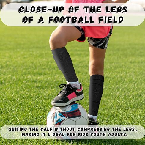 Kids Youth Soccer Shin Guards, Shin Pads and Shin Guard Sleeves for 3-15 Years Old Boys and Girls for Football Games Training, EVA Cushion Protection Reduce Shocks and Injurie (Black) in Saudi Arabia