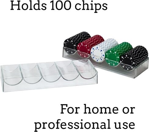 Brybelly Clear Acrylic Chip Rack - Holds 100 Chips in Kuwait