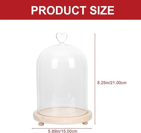 Beaupretty Glass Display Dome, Glass Dome with Lighted Base Light Up Glass Dome Glass Cloche Dome Glass Display Cloche Dome with Base in Saudi Arabia