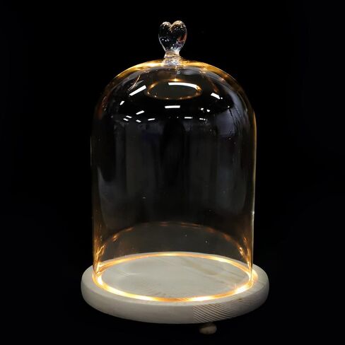 Beaupretty Glass Display Dome, Glass Dome with Lighted Base Light Up Glass Dome Glass Cloche Dome Glass Display Cloche Dome with Base in Saudi Arabia