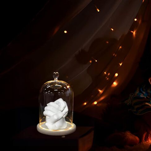 Beaupretty Glass Display Dome, Glass Dome with Lighted Base Light Up Glass Dome Glass Cloche Dome Glass Display Cloche Dome with Base in Saudi Arabia