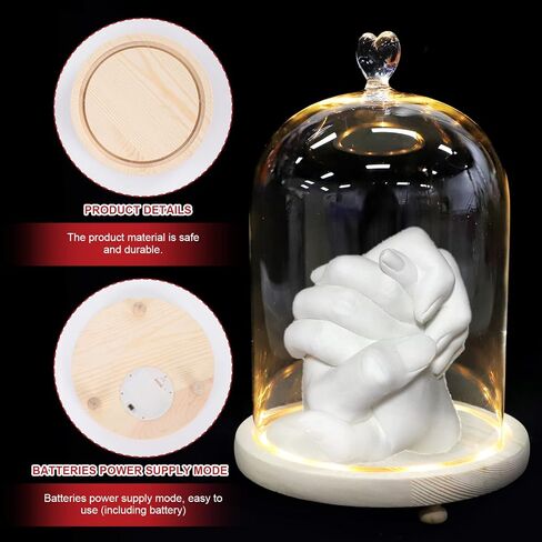 Beaupretty Glass Display Dome, Glass Dome with Lighted Base Light Up Glass Dome Glass Cloche Dome Glass Display Cloche Dome with Base in Saudi Arabia