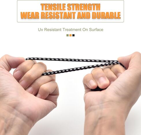 28 حزمة من حبل بنجي الكرة، كرات حبل بنجي شديدة التحمل مقاس 9 بوصة، مظلة قماش القنب مربوطة لأسفل كرات بنجي للتخييم، والخيام، والبضائع، وحمل الأسلاك والخراطيم، ومظلات الفناء، والمظلة (أسود) in Kuwait