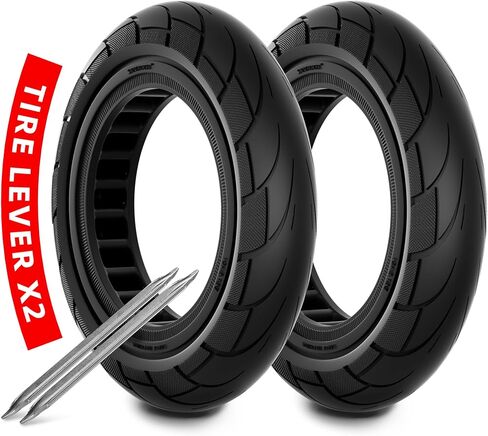 إطار صلب 10x2.125، إطارات أمامية/خلفية على شكل قرص العسل متوافقة مع Ninebot من Segway Kickscooter F20 F25 F30 F40 D18 D28 D38 D40 10 بوصة عجلات مطاطية بدون أنبوب لاستبدال سكوتر قطعتين in Kuwait