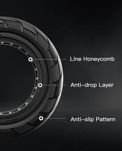 إطار صلب 10x2.125، إطارات أمامية/خلفية على شكل قرص العسل متوافقة مع Ninebot من Segway Kickscooter F20 F25 F30 F40 D18 D28 D38 D40 10 بوصة عجلات مطاطية بدون أنبوب لاستبدال سكوتر قطعتين in Kuwait