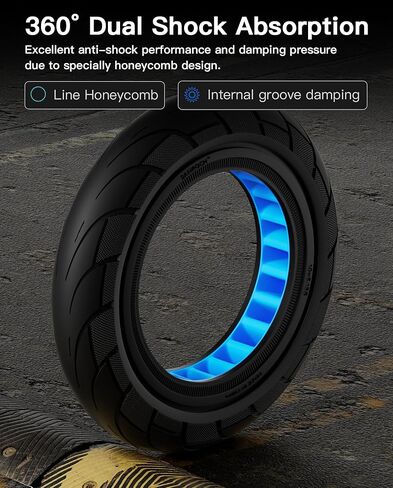 إطار صلب 10x2.125، إطارات أمامية/خلفية على شكل قرص العسل متوافقة مع Ninebot من Segway Kickscooter F20 F25 F30 F40 D18 D28 D38 D40 10 بوصة عجلات مطاطية بدون أنبوب لاستبدال سكوتر قطعتين in Kuwait