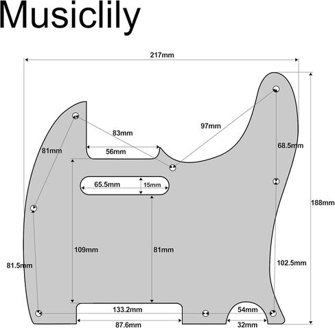 Musiclily Pro 8-Hole Guitar Tele Pickguard for JPN Made Fender Japan Telecaster, 4Ply Black Pearl in Saudi Arabia