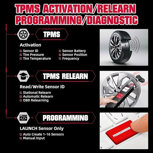 2024 LAUNCH New X431 i-TPMS(TS Gun) TPMS Tire Pressure Detector, Activate/Relearn/Program Sensors,TPMS Diagnostic Tool Work with X431 PRO Elite/V/PRO TT/PRO3S+/PAD V(Can Be Used Alone) in Saudi Arabia