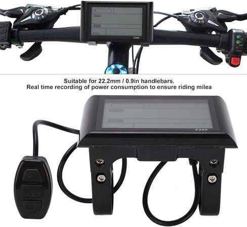 لوحة تحكم شاشة LCD S900، 36 فولت 48 فولت دراجة كهربائية لوحة تحكم شاشة LCD S900 مقاومة للماء، عداد عرض LCD للدراجات الكهربائية، لمقود قطر 22.2 مم/0.9 بوصة، واجهة مقاومة للماء 5 دبابيس in Kuwait