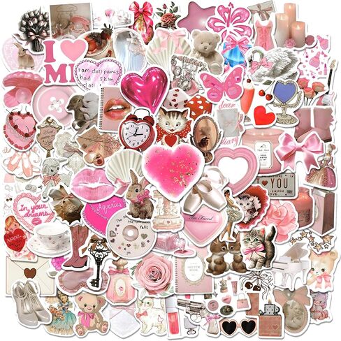 120PCS Coquette Stickers, Coquette Aesthetic Stickers for Water Bottle Laptop, Coquette Room Decor Vintage, Coquette Accessories for Adults Teens in Saudi Arabia