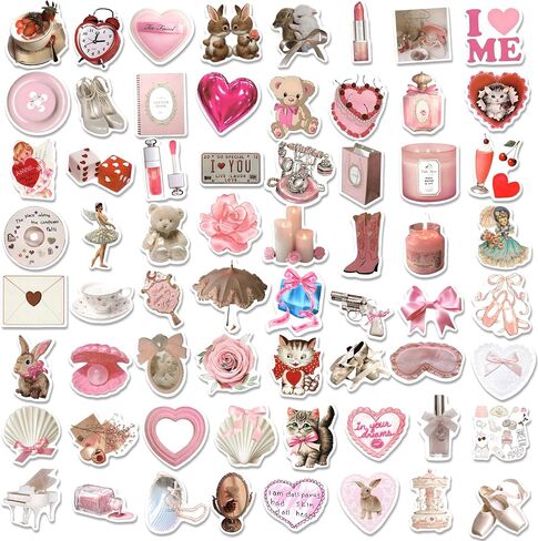 120PCS Coquette Stickers, Coquette Aesthetic Stickers for Water Bottle Laptop, Coquette Room Decor Vintage, Coquette Accessories for Adults Teens in Saudi Arabia