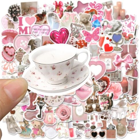 120PCS Coquette Stickers, Coquette Aesthetic Stickers for Water Bottle Laptop, Coquette Room Decor Vintage, Coquette Accessories for Adults Teens in Saudi Arabia