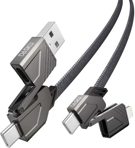 4 in 1 USB C to Lightning Cable 6ft, 60W USB C Fast Charging Cable with Data, iPhone Charger Cord for iPhone 15/14 13 12 11 /Samsung S22 S21 Multi Charging Cable for All USB-C and Lightning Devices in Saudi Arabia