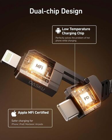 4 in 1 USB C to Lightning Cable 6ft, 60W USB C Fast Charging Cable with Data, iPhone Charger Cord for iPhone 15/14 13 12 11 /Samsung S22 S21 Multi Charging Cable for All USB-C and Lightning Devices in Saudi Arabia