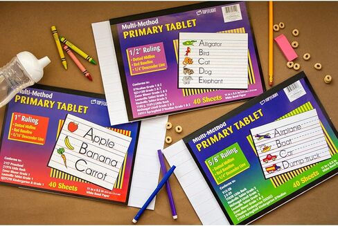 كمبيوتر لوحي أساسي من الدرجة الثالثة متعدد الطرق من Top Flight، مسطرة 1/2 بوصة، ورق سندات، 11 × 8.5 بوصة، 40 ورقة (56419)، أبيض in Kuwait